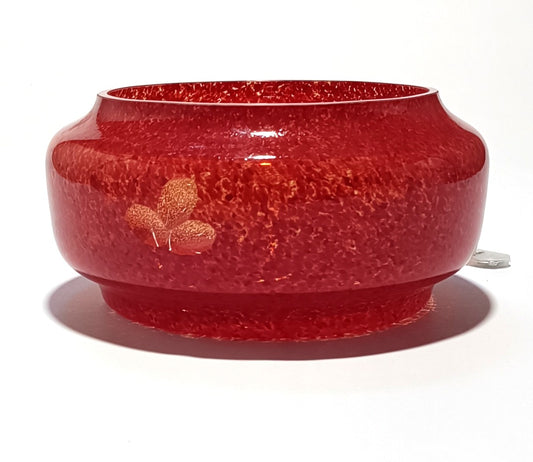 Taça de vidro soprado com luz – Aurora Coral Flor de Lis