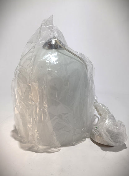 Candeeiro de Teto em Vidro Branco com Efeito Bolha