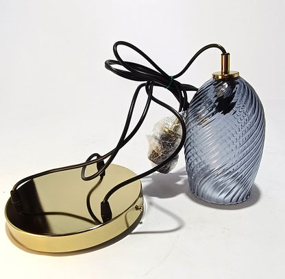 Candeeiro Suspensão 3 Cúpulas de Vidro com metal Dourado