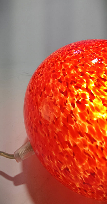 Candeeiro de mesa | Bola em vidro vermelho
