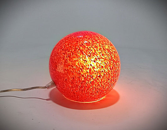 Candeeiro de mesa | Bola em vidro vermelho