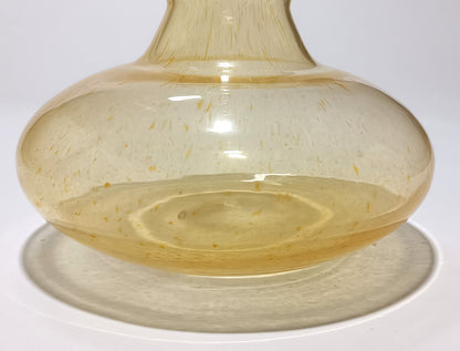 Vaso Âmbar Ondulado em Vidro Soprado