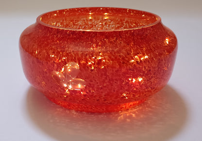 Taça de vidro soprado com luz – Aurora Coral Flor de Lis