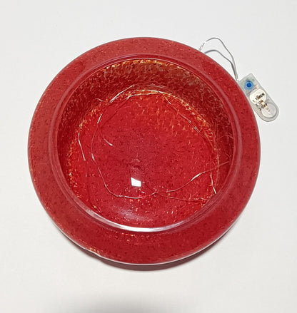 Taça de vidro soprado com luz – Aurora Coral Flor de Lis