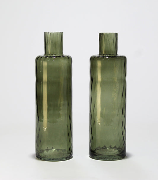 Elegante par de Jarras em Vidro | Verde