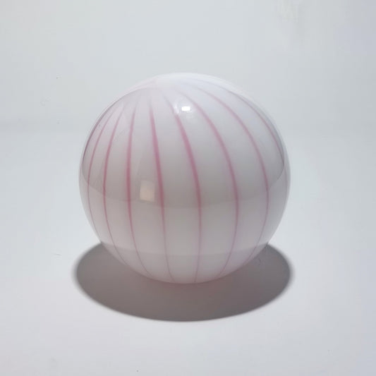 Candeeiro de Mesa Sem Fios em Vidro Soprado – Rosa Raiado | Ø 25 cm